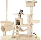 tectake Kratzbaum Katzenbaum Stokeley 141 cm Diverse Farben, Vielseitig mit robusten