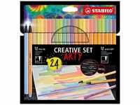 STABILO point 88 & Pen 68 ARTY 24er Pack Pastellfarben 12x point 88 12 Farben,...