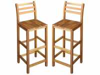 vidaXL Acacia Bar Chairs (2 Pieces)
