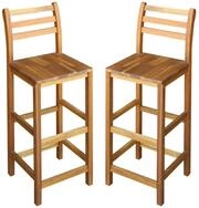 vidaXL Gartenstuhl Barhocker 2 Stk. Massivholz (2 St)