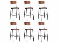 vidaXL Plywood/Steel Bar Chairs (6 Pieces)