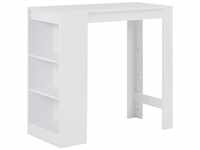 vidaXL Bar Table With Shelf White