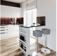 Vicco Bartisch, Wei&szlig;/Anthrazit, 117 x 57 cm mit 2 Barhockern (3-St)