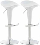 CLP Barhocker Saddle (Set, 2 St., 2er), drehbarer Kunsttoffsitz & Fu&szlig;ablage