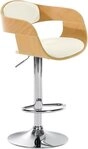 CLP Barhocker Kingston (1 St), Kunstleder-Bezug, Hocker-Sitz aus Bugholz
