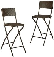 relaxdays Barhocker 2 Barst&uuml;hle klappbar BASTIAN - dunkelbraun