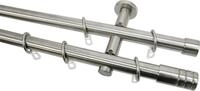 GARDINIA Gardinenstange Set Metall, &Oslash; 20 mm, 2-l&auml;ufig, Fixma&szlig;, verschraubt,