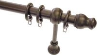 GARDINIA Gardinenstange Set Holz, &Oslash; 28 mm, 1-l&auml;ufig, Fixma&szlig;, mit Bohren,