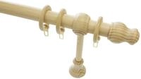 GARDINIA Gardinenstange Set Holz, &Oslash; 28 mm, 1-l&auml;ufig, Fixma&szlig;, mit Bohren,