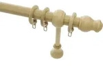 GARDINIA Gardinenstange Set Holz, &Oslash; 28 mm, 1-l&auml;ufig, Fixma&szlig;, mit Bohren,