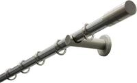 GARDINIA Gardinenstange Set Metall, &Oslash; 20 mm, 1-l&auml;ufig, Fixma&szlig;, mit Bohren,