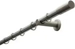 GARDINIA Gardinenstange Set Metall, &Oslash; 20 mm, 1-l&auml;ufig, Fixma&szlig;, mit Bohren,