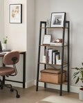 VASAGLE Standregal, B&uuml;cherregal, Leiterregal, mit 4/5 Ebenen, H:137,5/172cm