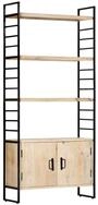 vidaXL B&uuml;cherregal B&uuml;cherregal 4 Ebenen 80x30x180 cm Massivholz, 1-tlg.