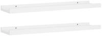 vidaXL Wandregal, Bilderleisten 2 Stk. Wei&szlig; 60x9x3 cm MDF