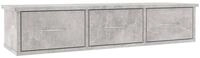 vidaXL Wandregal, Wand-Schubladenregal Betongrau 88x26x18,5 cm Holzwerkstoff