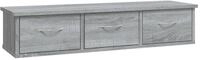 vidaXL Regal 90 cm Wandschrank Grau Sonoma 88x26x18,5 cm Spanplatte