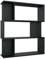 vidaXL B&uuml;cherregal B&uuml;cherregal/Raumteiler Schwarz 80x24x96 cm Holzwerkstoff, 1-tlg.