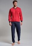 G&Ouml;TZBURG Pyjama Manhattan (2 tlg) Langarm, V-Ausschnitt, lange Hose, V-Ausschnitt,