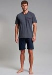 G&Ouml;TZBURG Shorty Manhattan (2 tlg) Kurzarm, V-Ausschnitt, kurze Hose, Baumwolle,