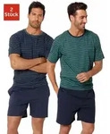 le jogger&reg; Pyjama (4 tlg., 2 St&uuml;ck) Schlafanzug im Streifendesign blau 52/54