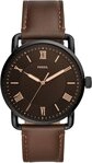 Fossil Quarzuhr COPELAND FS5666, Armbanduhr, Herrenuhr, Damenuhr, Lederarmband