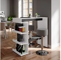 Vicco Bartisch Dana, Wei&szlig;/Anthrazit, 108 x 50 cm mit 2 Barhockern (3-St)