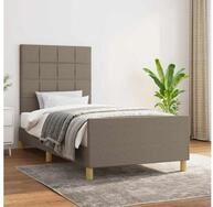 vidaXL Bettgestell vidaXL Bettgestell ohne Matratze Taupe 100x200 cm Stoff