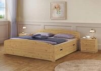 ERST-HOLZ Massivholzbett &Uuml;berlanges Holzbett 200 cm x 220 cm Doppelbett Ger&auml;umige