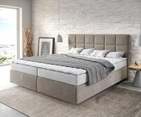 DELIFE Boxspringbett Dream-Fine, Mikrofaser Beige 180x200 cm mit Matratze und...