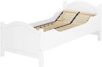 ERST-HOLZ Massivholzbett Wei&szlig;es Seniorenbett 100 x 200 cm Extra Hoch Einzelbett