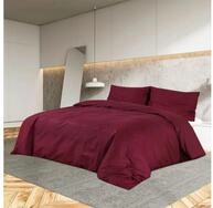 vidaXL Bettbezug vidaXL Bettw&auml;sche-Set Bordeauxrot 135x200 cm Baumwolle