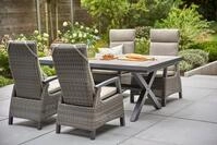 Siena Garden Garten-Essgruppe Corido, (5-tlg., 4 Sessel: 76x62x109 cm, Tisch Sincro: