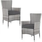 Casaria Gartenstuhl (2 St), Polyrattan 2er Set Stapelbar 7cm Auflagen 160kg