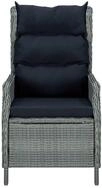 vidaXL Gartensessel, Verstellbarer Outdoor Sessel mit Auflagen Poly Rattan...