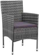 vidaXL Gartenstuhl, Garten-Essst&uuml;hle 2 Stk. Poly Rattan Grau