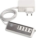 Brennenstuhl USB-Ladeger&auml;t (mit Schnellladefunktion, 1x USB C Power Delivery und 4x
