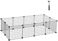 SONGMICS Kleintierk&auml;fig Kleintiergehege, Freilauf, Metallgitter, DIY, 143 x 73...
