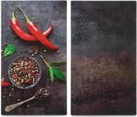 Zeller Present Schneide- und Abdeckplatte Chilli, Silikonf&uuml;&szlig;en