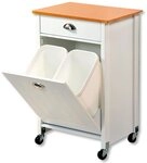 KESPER&reg; K&uuml;chenwagen Rollwagen inkl. Abfalleimer, wei&szlig;, FSC