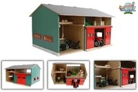 Kids Globe Spielwelt KidsGlobe Werkstatt mit Lagerraum 1:32 Dach aufklappbar Tore