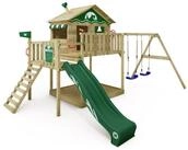 Wickey Spielturm Smart Coast &ndash; Stelzenhaus mit Doppelschaukel, Rutsche &