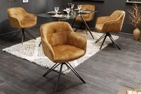 riess-ambiente Polsterstuhl EUPHORIA senfgelb/schwarz &ndash; Samt, drehbar,
