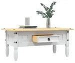 vidaXL Couchtisch vidaXL Couchtisch Mexiko-Stil Kiefernholz Wei&szlig; 100x55x44 cm