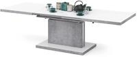 Mazzoni Couchtisch Aston Wei&szlig; Matt / Beton stufenlos h&ouml;henverstellbar ausziehbar