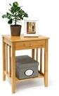 relaxdays Beistelltisch Bambus Beistelltisch mit Schublade