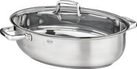 R&Ouml;SLE Br&auml;ter MOMENTS mit Glasdeckel, Edelstahl 18/10, oval