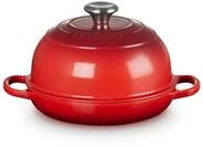 LE CREUSET Br&auml;ter Signature Brot Br&auml;ter 24cm, Gusseisen, 24cm, Kirschrot,