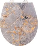WENKO WC-Sitz Grey Marble, mit Relief, aus antibakteriellem Duroplast