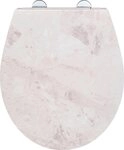 WENKO WC-Sitz White Marble, mit Relief, aus antibakteriellem Duroplast